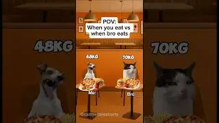 When you eat vs when bro eats #shorts #catmemes #relatable #funny