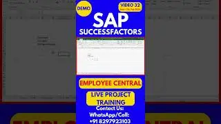 SAP SuccessFactors EC Training Step by Step Online Tutorial Class 32 2025 #sapsuccessfactorstraining
