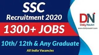 SSC Recruitment 2020 - 1300+ Jobs Vacancy | SSC Selection Post Phase 8 2020 Notification