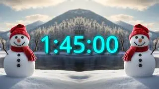 1 Hour 45 Minute / 105 Minute Cute Winter Snowman Countdown Timer (Soothing Wind Chimes Alarm)