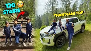 120 stairs challenge in jungle 😂 Finally thandiani top pohanch gae 😍