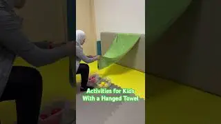Fun gross motor activities for kids using hanged towel #playtime #funactivitiesathome #toddlers