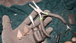 2183 - Pliers and Screwdriver #flintknapping (My original tool set when I was a beginner knapper)