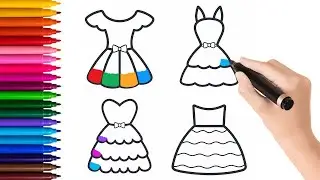 Drawing Frock Dress for Kids & Toddlers |  Easy Drawing | Simple Art Tips | Painting | Baby Frock