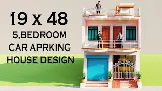 आगे दुकान पीछे ऊपर मकान का नक्शा,19x48 Shop With car Parking House Design,Duplex House Elevation