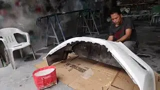 Install front bumper of Honda City