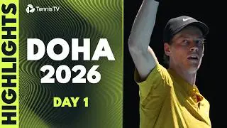 Jannik Sinner Is Back; Medvedev, Mensik and Fils Also Feature 💪 | Doha 2026 Day 1 Highlights