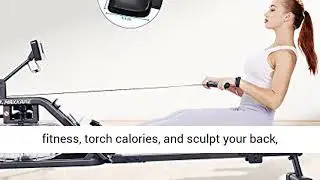 MaxKare Water Rower Rowing Machine Foldable Water Resistance Row Machine with Large LCD Monitor and