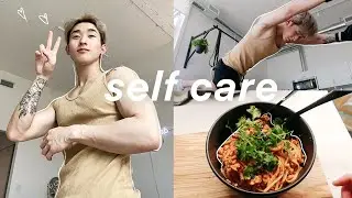 self care vlog | ☀️morning skincare, vegan meals, working out (hot boy summer)