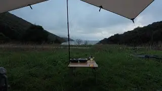 Quiet Rainy Solo Camping | No Talking, Simple Cooking & Nature Sounds