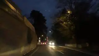 Night Drive On The A449 From Ledbury To Malvern Wells, England 31st January 2019