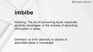 imbibe Meaning