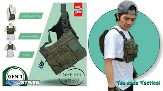 Tas Dada Gen 1 - Chest Bag Green Army 2 in 1 Aindustries