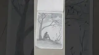 A sad boy sitting alone in front of moon 😔😞