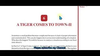 CHAPTER 06 - A TIGER COMES TO TOWN - II- LET US READ THE TEXT | NIOS ENGLISH 202 | ENGLISH CLASS 10