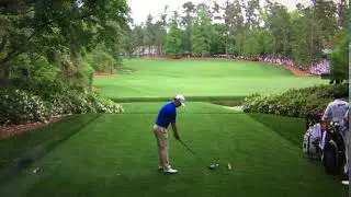 Zach Johnson mishits tee shot at Masters 4/12/19