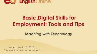 TWT Webinar: Basic Digital Skills for Employment: Tools and Tips