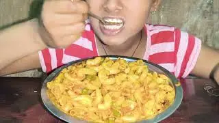 Red sauce pasta eating challenge 😋 #food #ytshorts #recipe #cooking #foodie#streetfood #eatingsounds