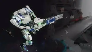 Fantastic boys birthday video with space robot using laser