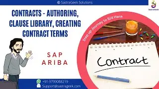 ARIBA - Contracts Authoring ||  Clause Library || Creating Contract terms || SAP ARIBA