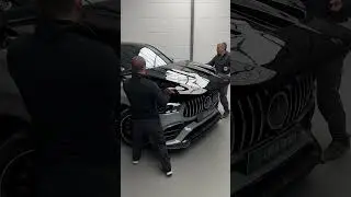The process of instillation full body kit for the Mercedes-AMG GLE Coupe 63s at @lartedesign