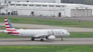 American N902AA Airbus A321 Takeoff Portland (PDX)