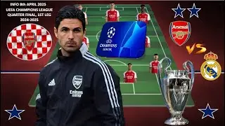 TODAY MATCH ARSENAL POSSIBLE LINEUP UEFA CHAMPIONS LEAGUE QUARTER FINAL 2025, ARSENAL VS REAL MADRID