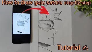 How to draw Gojo satoru✍️.tutorial,step by step. #art#tutorial#anime#viarl