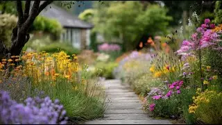 Peaceful Garden Dreamscape with Soft Piano Cinematic Sound