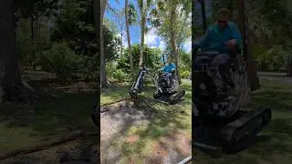 @BobcatCo e10 trenching heavy roots for irrigation time lapse x4