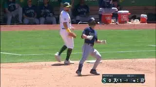 Adam Frazier gets the first hit for the Mariners in the 8th inning