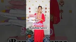 meesho Bandhani saree haul #ytfeed #ytshorts #viralsaree #festivehaul