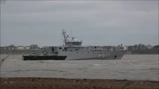 Belgian warship BNS Castor inbound for Ipswich in breezy conditions.    10th November 2022