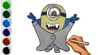 How To Draw Minion||Vampire Minion Drawing Easy Step BY Step||Despicable Me 4