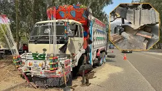 Overloaded Truck Front Axle Broken in Road Accident | Instant Repair on the Spot