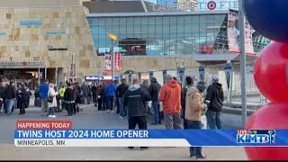 Minnesota Twins fans gather at Target Field for the 2024 home opener game