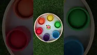 Match the Rainbow Balls in Cups! 🌈🎨 CoComelon Color Matching Game! #cocomelon #shorts #games