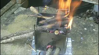 Folding Firebox Nano G2 in wood burning mode