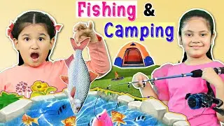 Kids Pretend Play FISHING and CAMPING - Outdoor Games | ToyStars