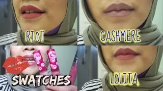 VELVETINES RIOT CASHMERE & KAT VON D LOLITA swatches