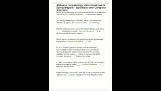 Alabama cosmetology state board exam Solved Papers  Questions with Complete Solutions