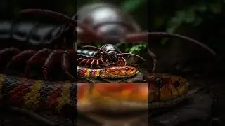CHOQUE DE VENENOS: Ciempi&eacute;s Gigante vs Serpiente de Coral 🐍 #shorts