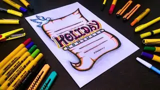 Holiday Homework Front Page Design | Holiday Homework Cover Page Decoration Ideas | Title Page Art
