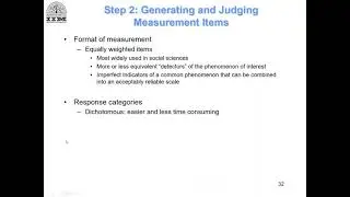 Module 2 (Lecture 8): Scale Development - Item Generation