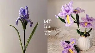 DIY Iris Flower: How to Make Blue Iris Flower with Pipe Cleaners | Easy & Fun 😍