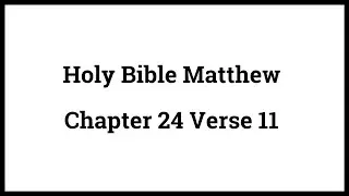 Holy Bible Matthew 24:11