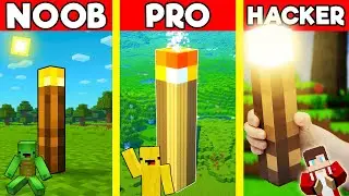 TORCH Statue Build Battle In Minecraft - NOOB VS PRO CHALLENGE - Maizen Mizen Mazien Parody