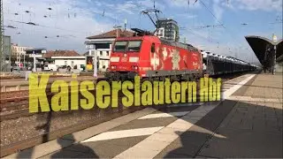 Zugverkehr in Kaiserslautern Hbf mit V100 und Br 185 142-7 an einem Sonnigen Tag