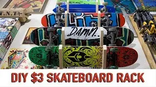 Simple $3 DIY Skateboard Rack
