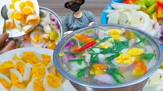 I Try To Cooking Soup Fish, Eggs, Vegetables